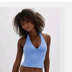 Free People Blue Halter Top Xs